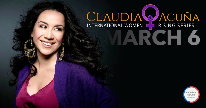 Promotional image of singer Claudia Acuña for the International Women Rising series.